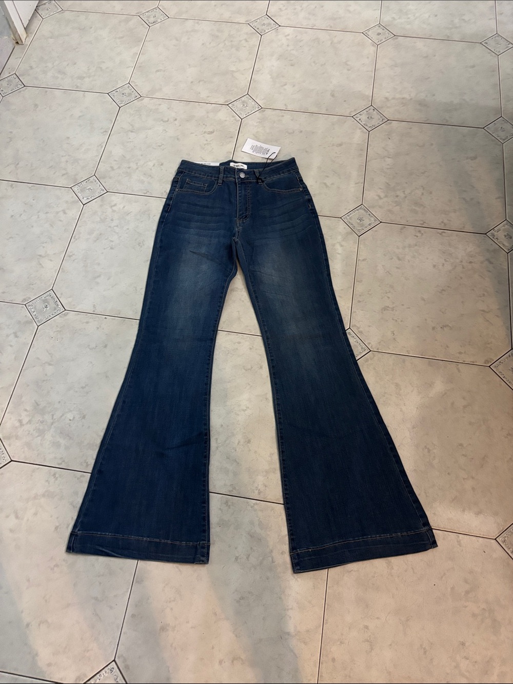 High-Rise Dark Indigo Flare Jeans - Women